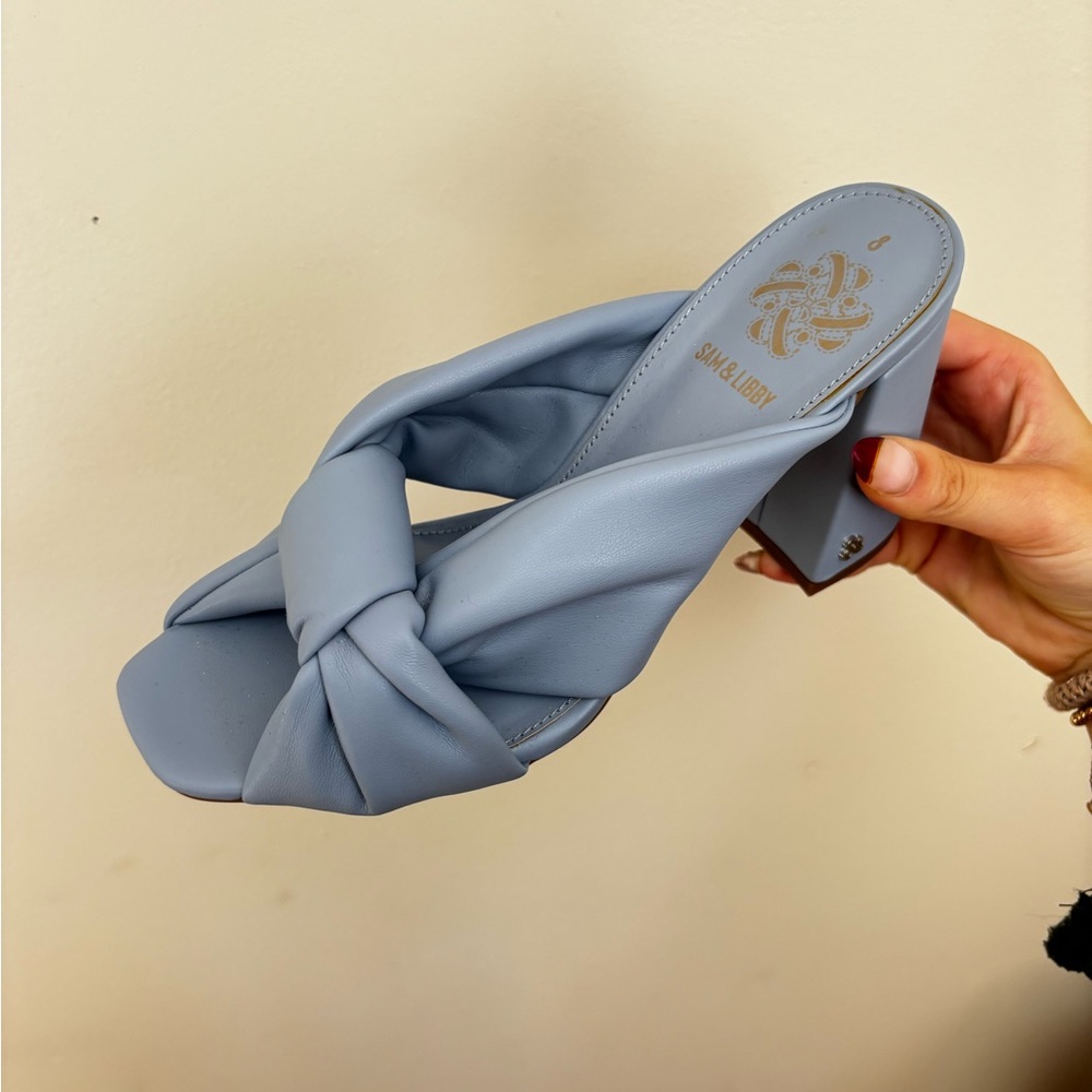 Chic Blue Heeled Sandals NEVER WORN